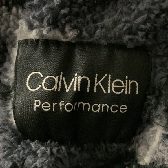 Calvin Klein Performance Fleece Pullover Jacket Size M Grey Camo - Picture 4 of 6